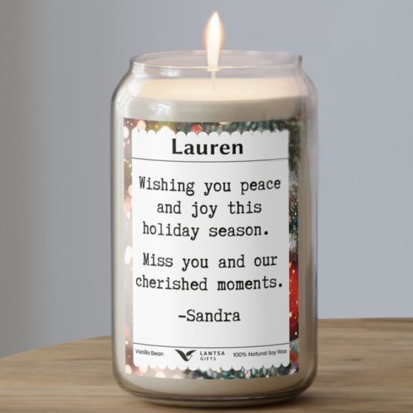 Custom holiday candle