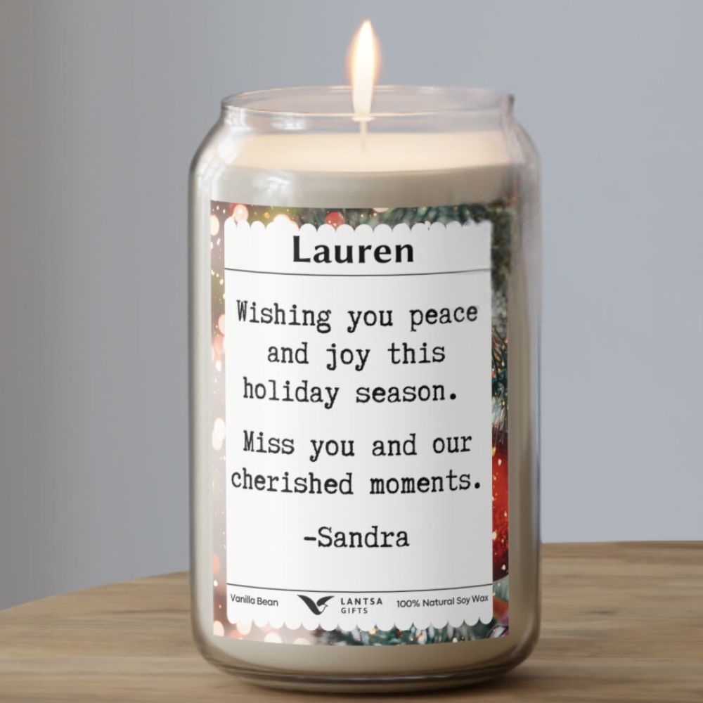 Custom holiday candle