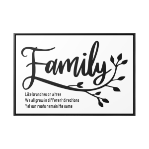 Family Tree Wood Framed Gallery Canvas by Lantsa Gifts