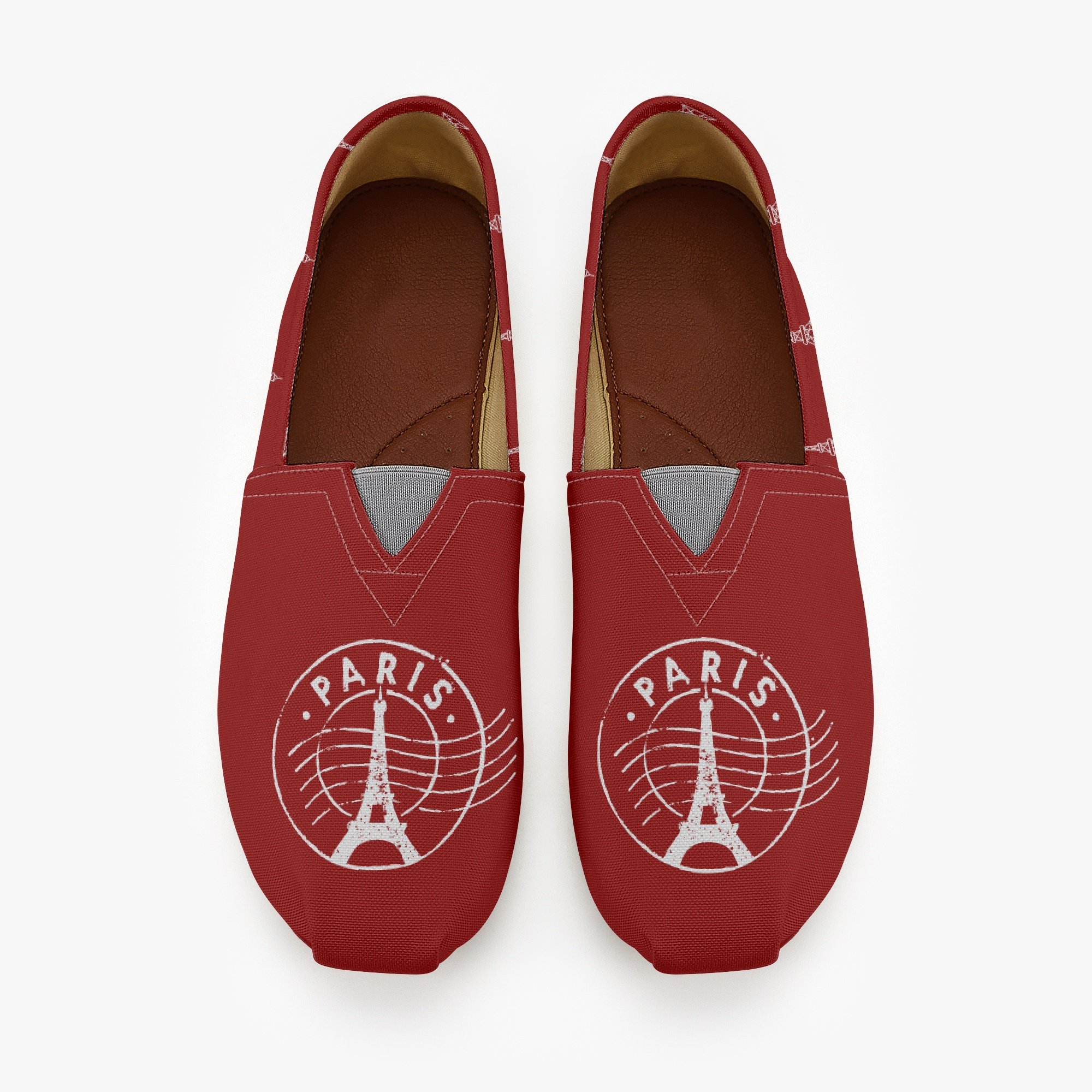 France Eiffel Tower Stylish Casual Shoe by Lantsa Gits Red