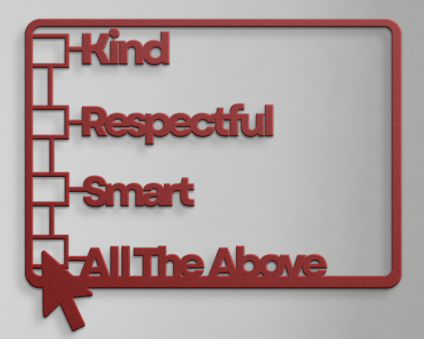 Kind Respectful Smart Metal Art Red