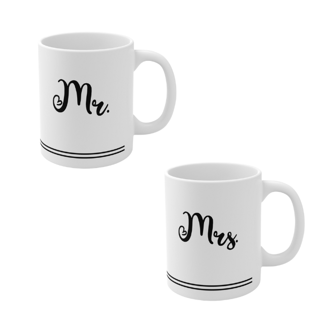 Mr & Mrs Coffee Mug Black from Lantsa Gifts