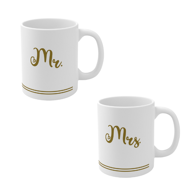 Mr & Mrs Coffee Mug Gold from Lantsa Gifts
