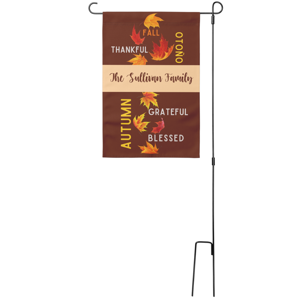 Thankful Grateful Blessed Personalized Garden Flag from Lantsa Gifts
