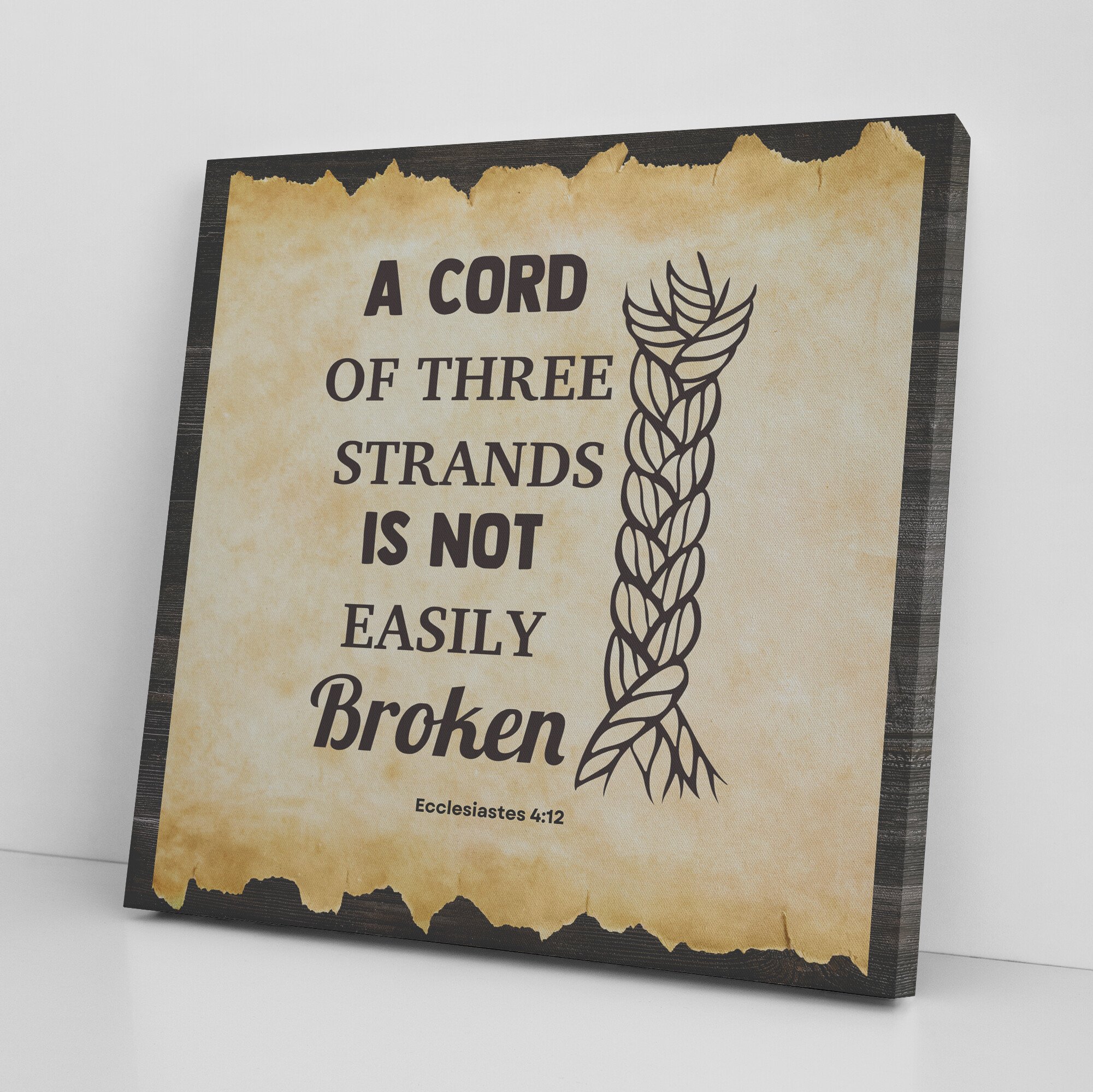 A Cord Of Three Strands Is Not Easily Broken Square Gallery Canvas