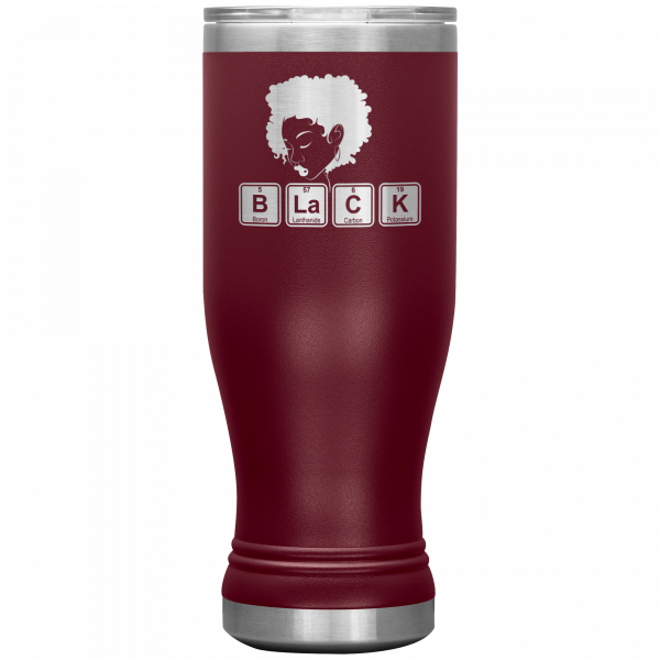 BLACK Chemical Elements With Woman Profile Boho Tumbler Burgundy