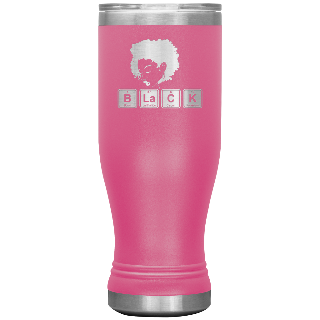 BLACK Chemical Elements With Woman Profile Boho Tumbler Pink