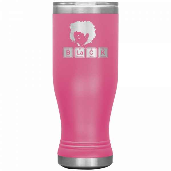 BLACK Chemical Elements With Woman Profile Boho Tumbler Pink