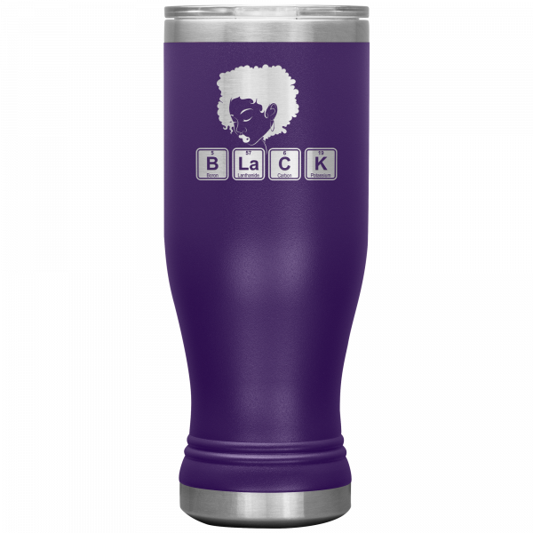 BLACK Chemical Elements With Woman Profile Boho Tumbler Purple