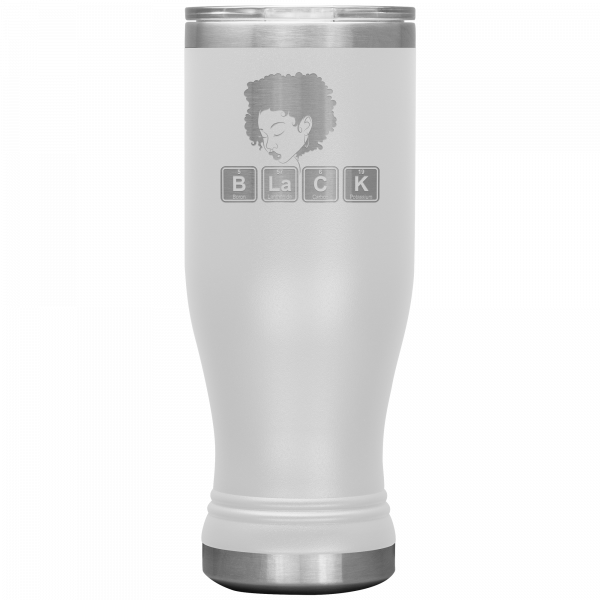 BLACK Chemical Elements With Woman Profile Boho Tumbler White