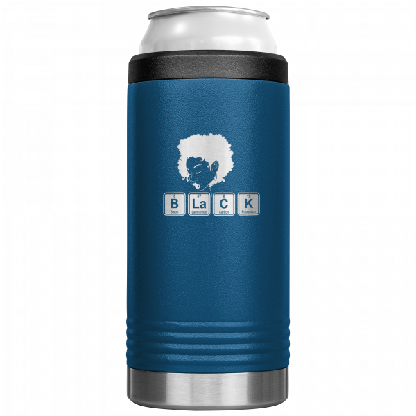 Chemical Elements With Woman Profile Slim Koozie Blue