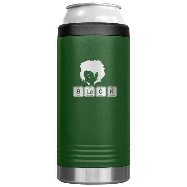 Chemical Elements With Woman Profile Slim Koozie Green