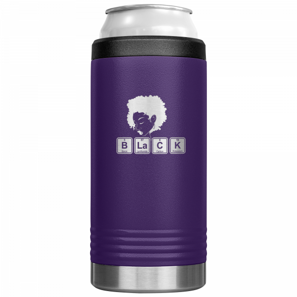 Chemical Elements With Woman Profile Slim Koozie Purple