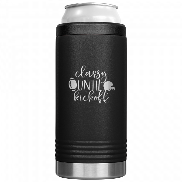 Classy Until Kickoff Slim Koozie Black