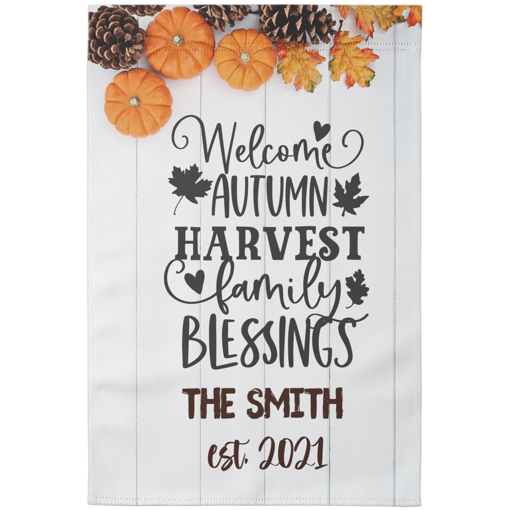 Welcome Autumn Personalized Garden Flag from Lantsa Gifts