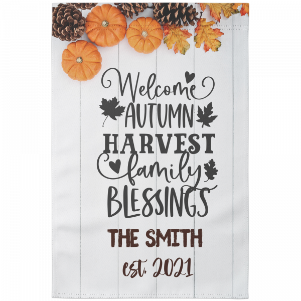 Welcome Autumn Personalized Garden Flag from Lantsa Gifts