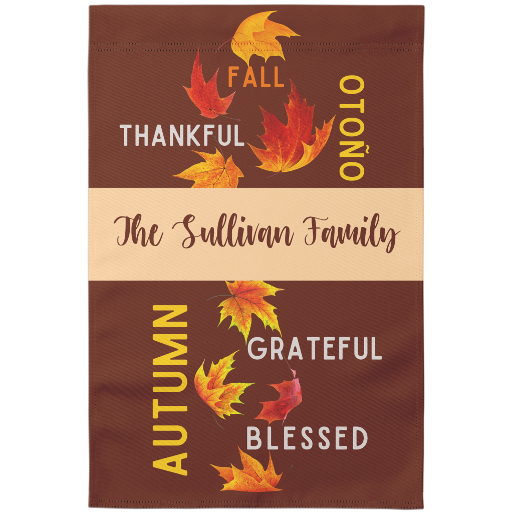 Thankful Grateful Blessed Personalized Garden Flag from Lantsa Gifts