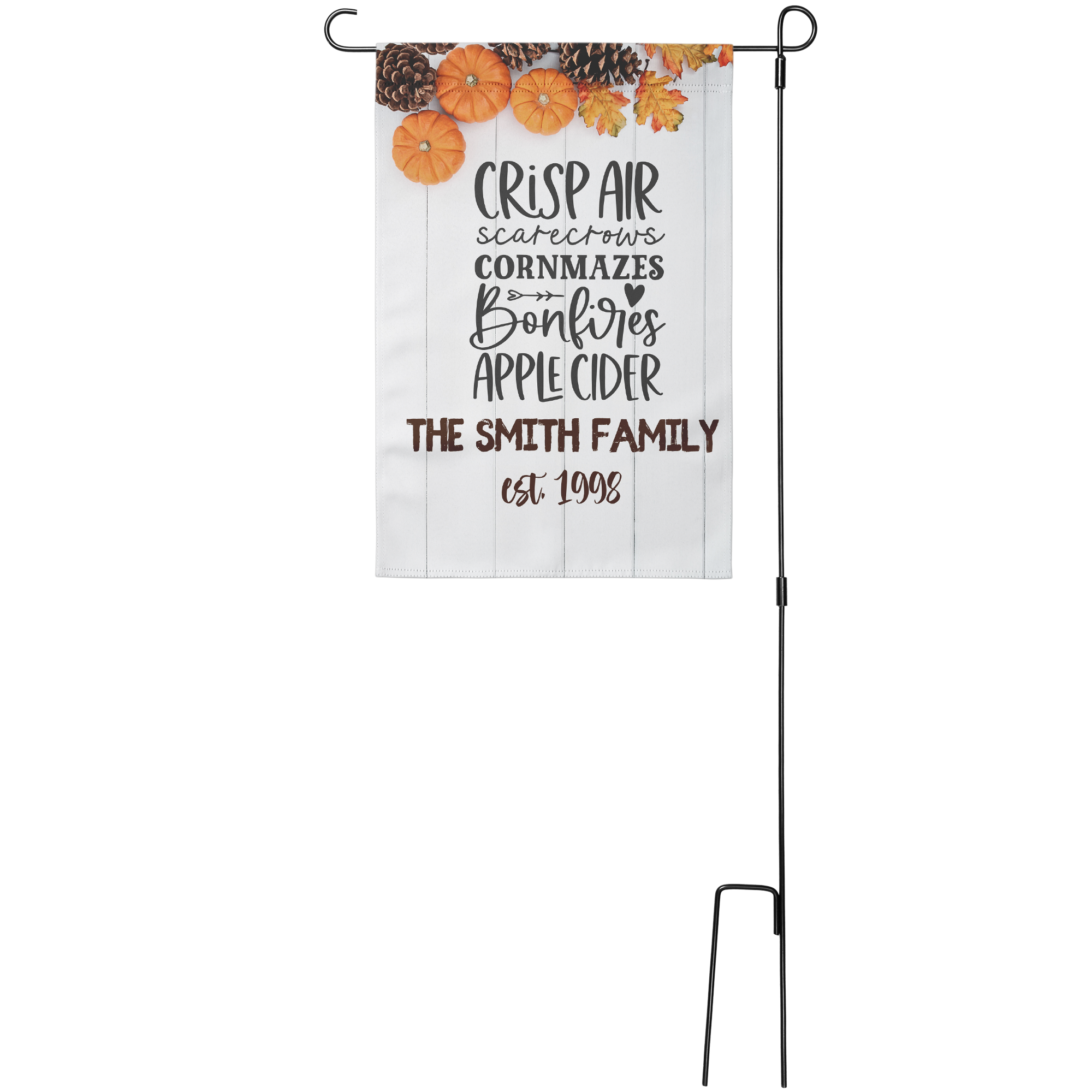Fall Vibes Personalized Garden Flag from Lantsa Gifts