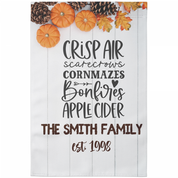 Fall Vibes Personalized Garden Flag from Lantsa Gifts