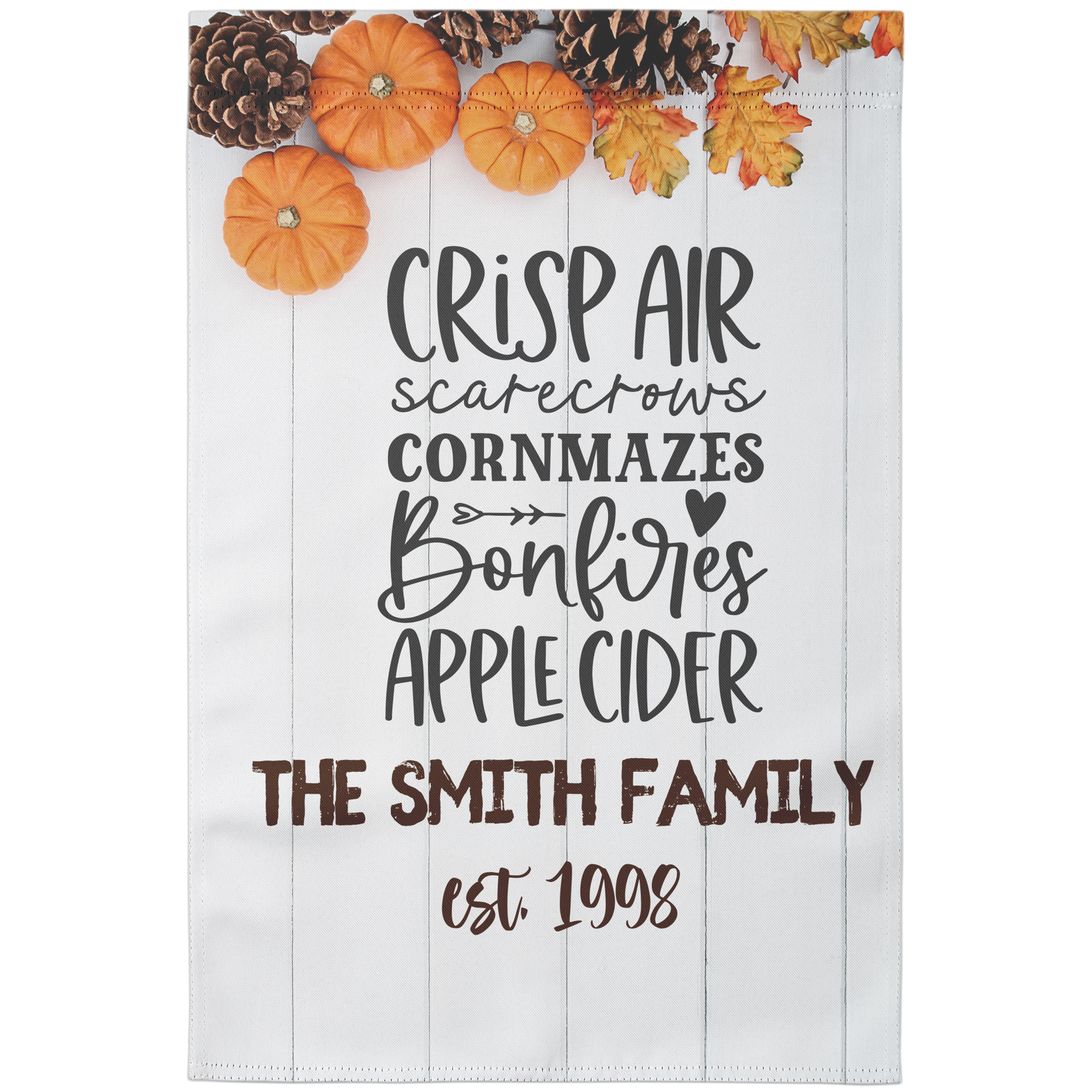 Fall Vibes Personalized Garden Flag from Lantsa Gifts