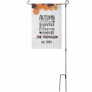 Autumn Greetings Personalized Garden Flag from Lantsa Gifts