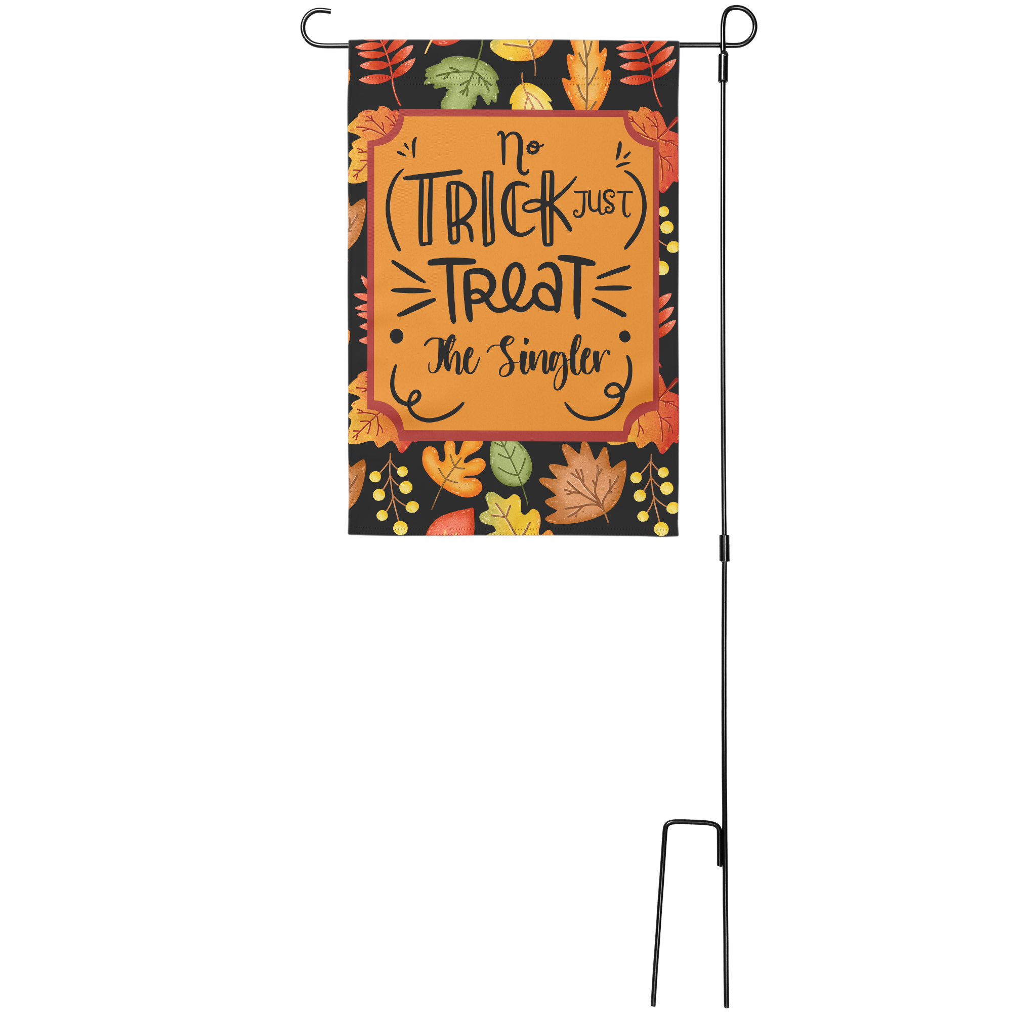 No Trick Just Treat Personalized Garden Flag from Lantsa Gifts
