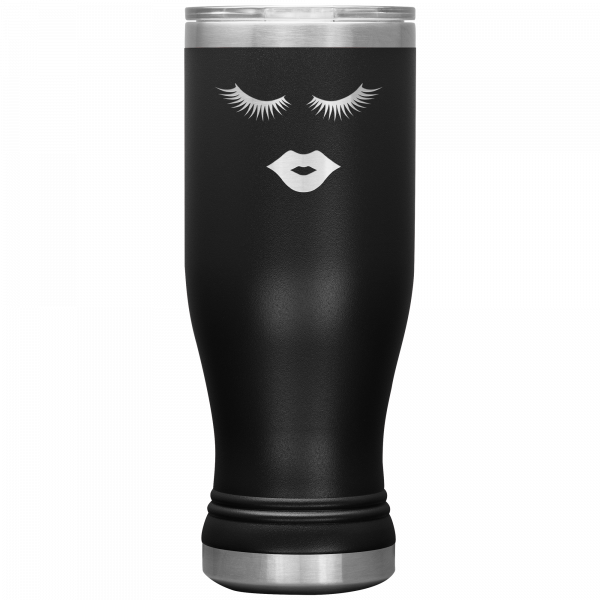 Eyelashes And Lip Boho Tumbler Black