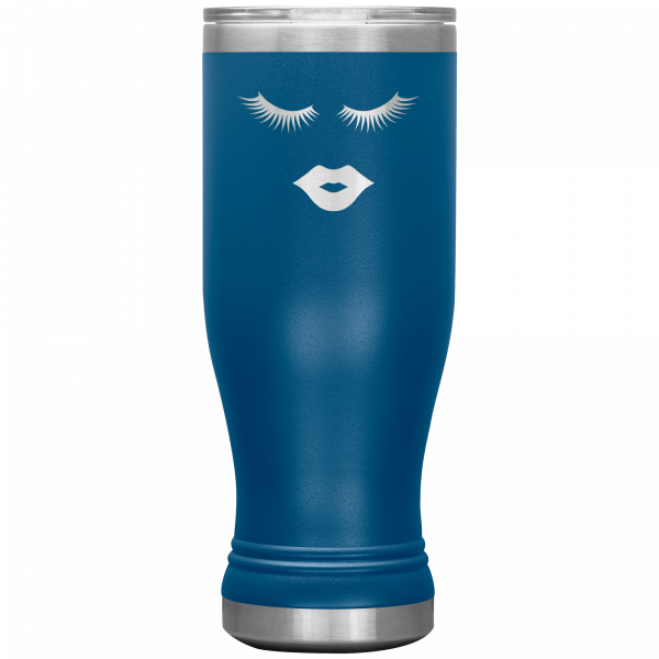 Eyelashes And Lip Boho Tumbler Blue