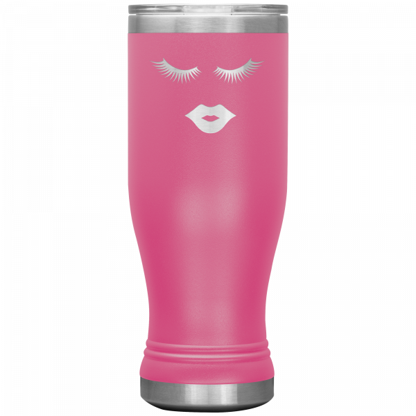 Eyelashes And Lip Boho Tumbler Pink