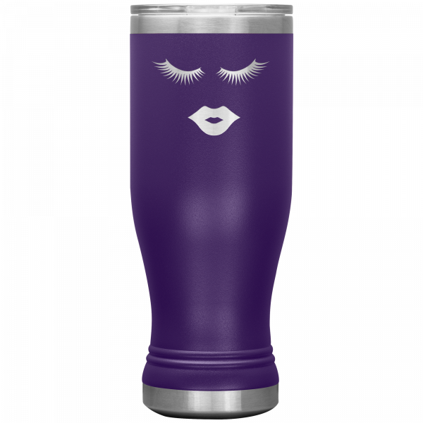 Eyelashes And Lip Boho Tumbler Purple