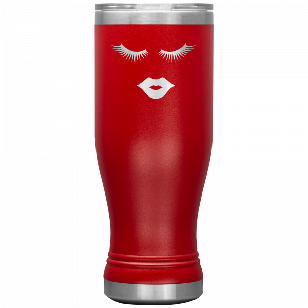 Eyelashes And Lip Boho Tumbler Red