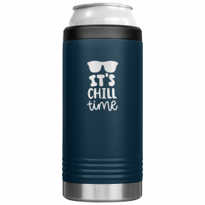 It's Chill Time Slim Koozie Navy