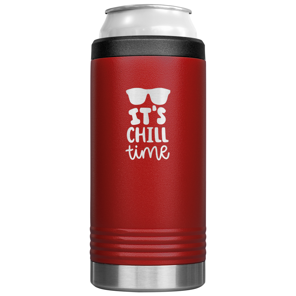 It's Chill Time Slim Koozie Red