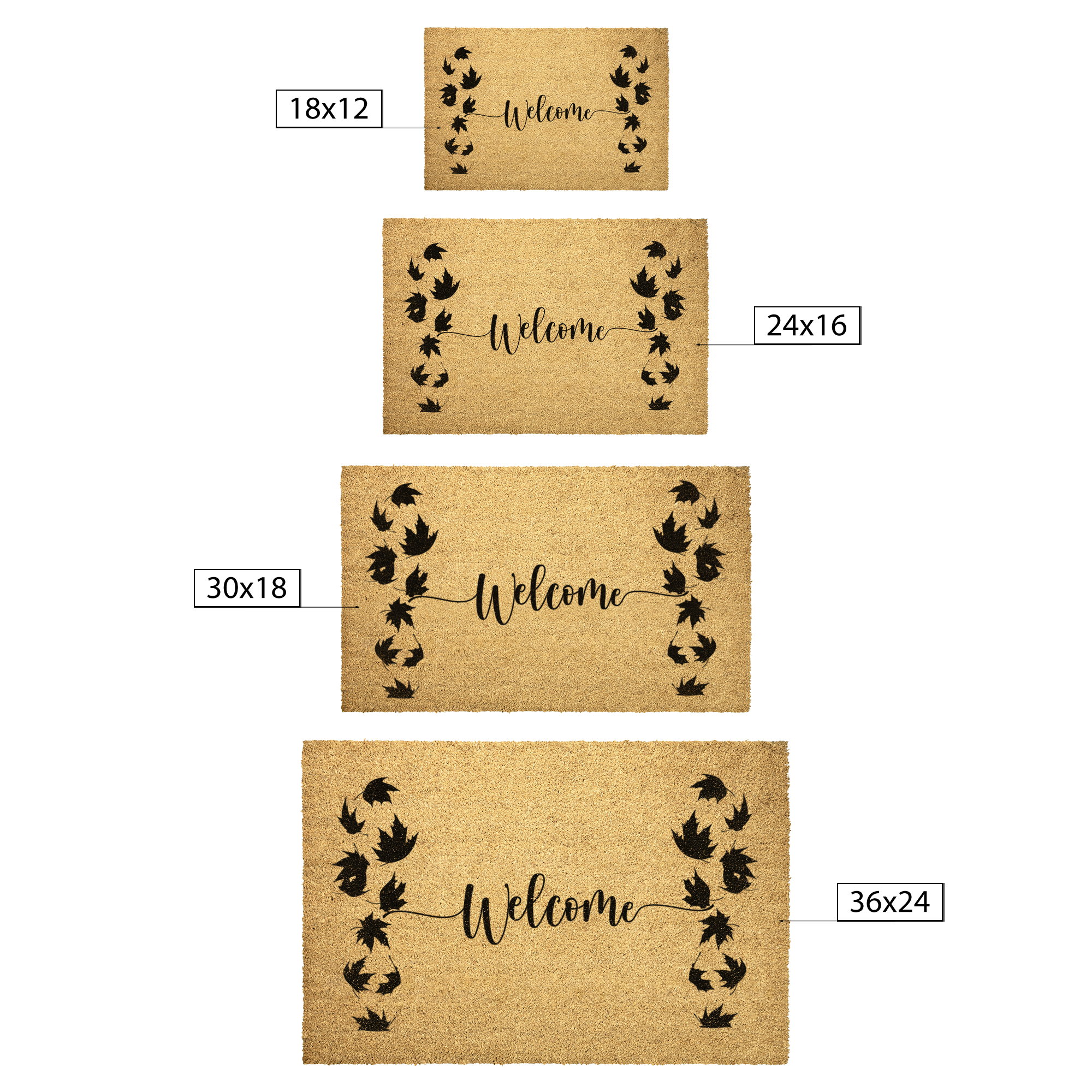 Lantsa Gifts Welcome Fall Leaves Doormat Sizes