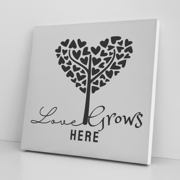 Love Grows Here Canvas Wall Art