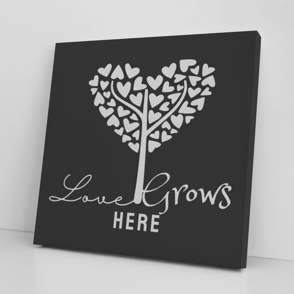 Love Grows Here Canvas Wall Art