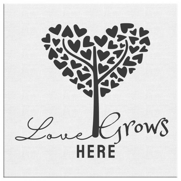 Love Grows Here Canvas Wall Art