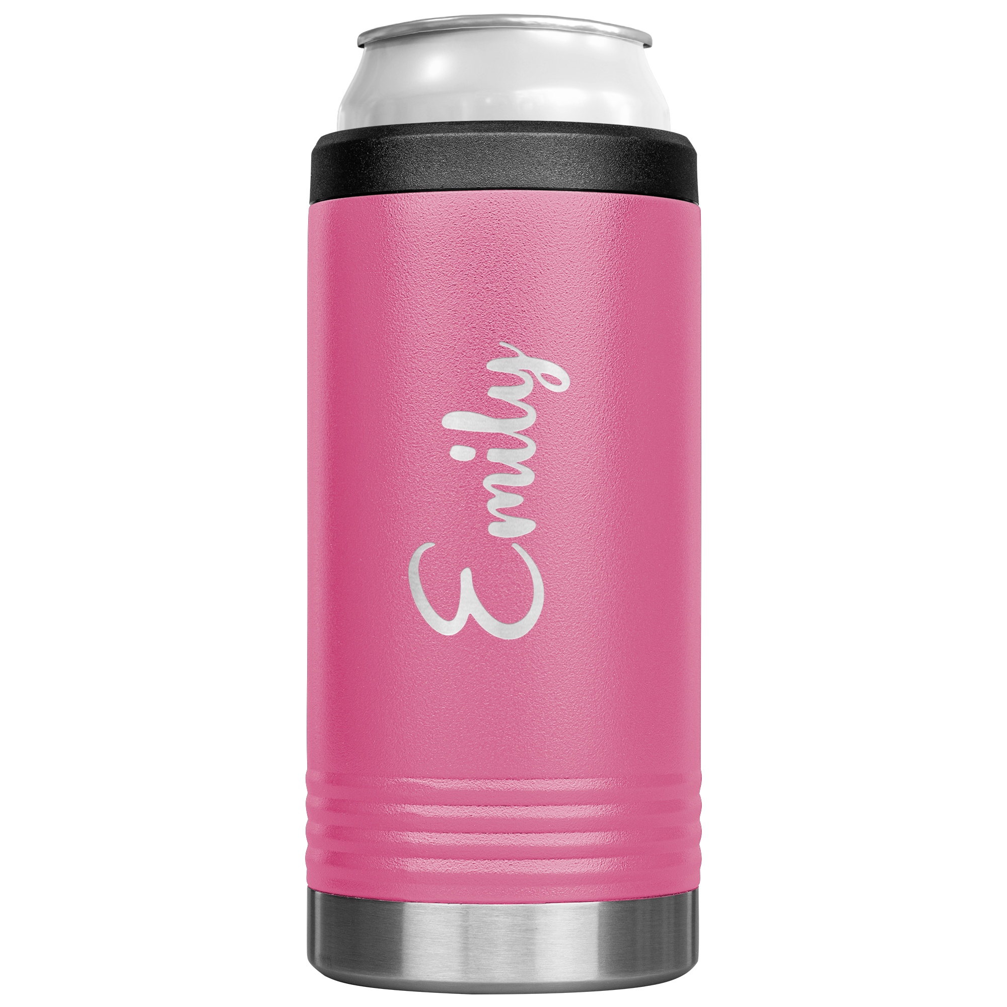 Pink/White Stainless Steel DGC Can Koozie