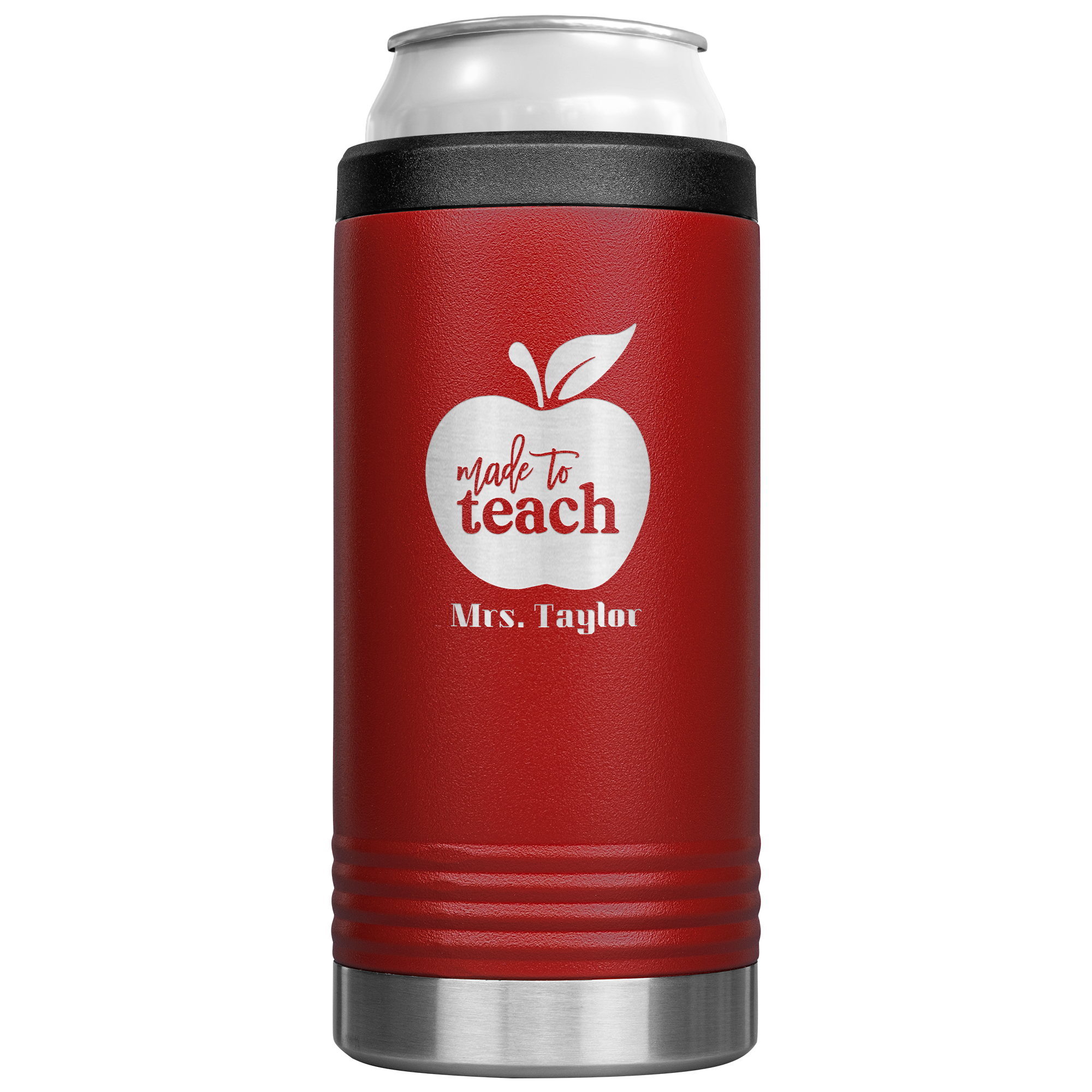 Made To Teach Personalized Koozie Red