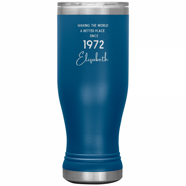 Making The World A Better Place Personalized Boho Tumbler Blue