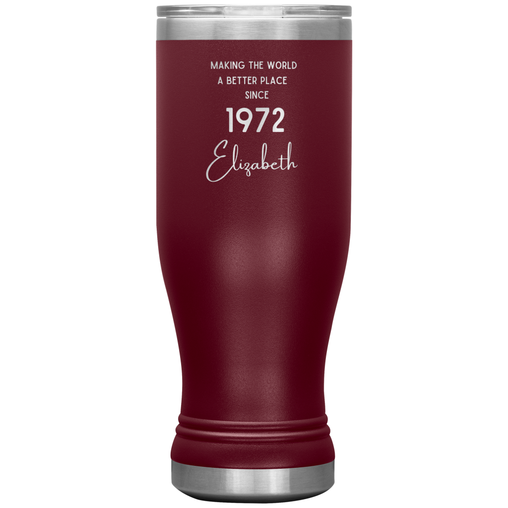 Making The World A Better Place Personalized Boho Tumbler Burgundy
