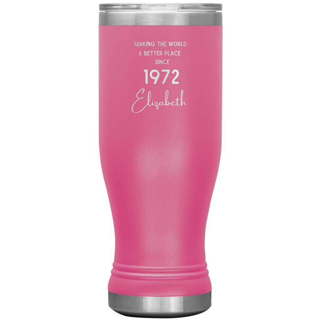 Making The World A Better Place Personalized Boho Tumbler Pink