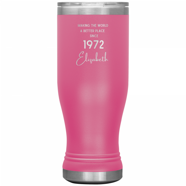 Making The World A Better Place Personalized Boho Tumbler Pink