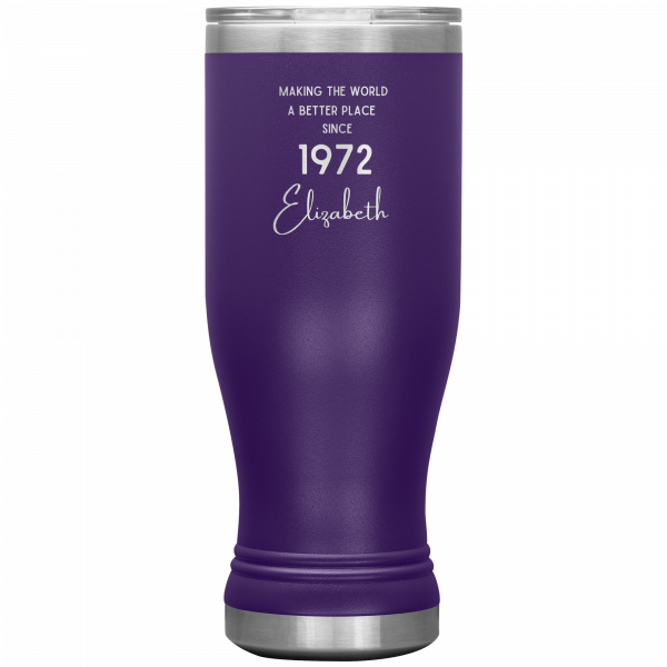 Making The World A Better Place Personalized Boho Tumbler Purple