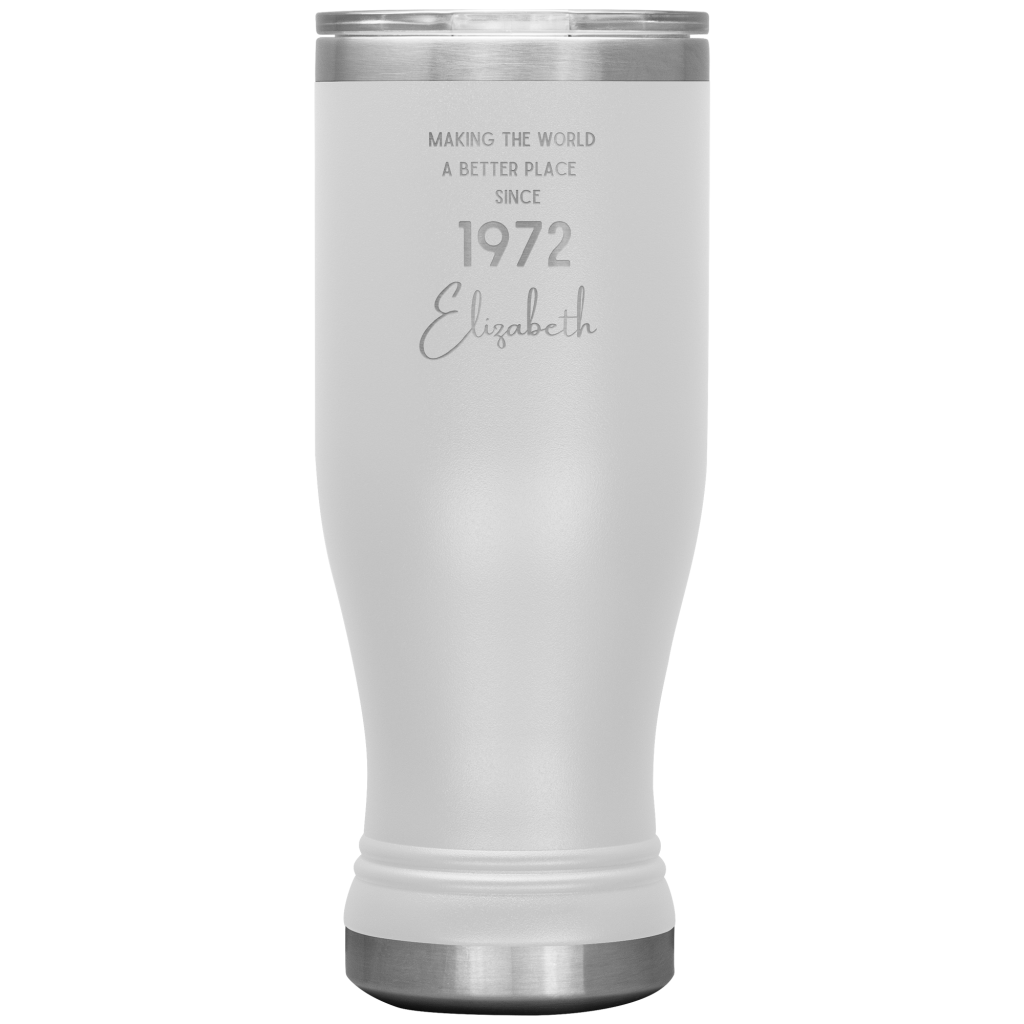 Making The World A Better Place Personalized Boho Tumbler White