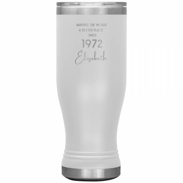 Making The World A Better Place Personalized Boho Tumbler White