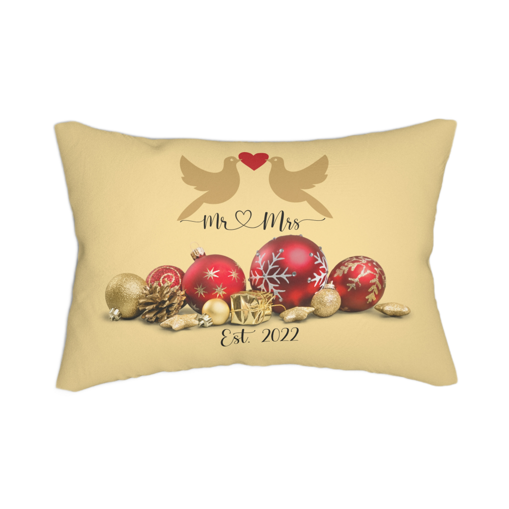 Mr. & Mrs. Personalized Holiday Lumbar Pillow