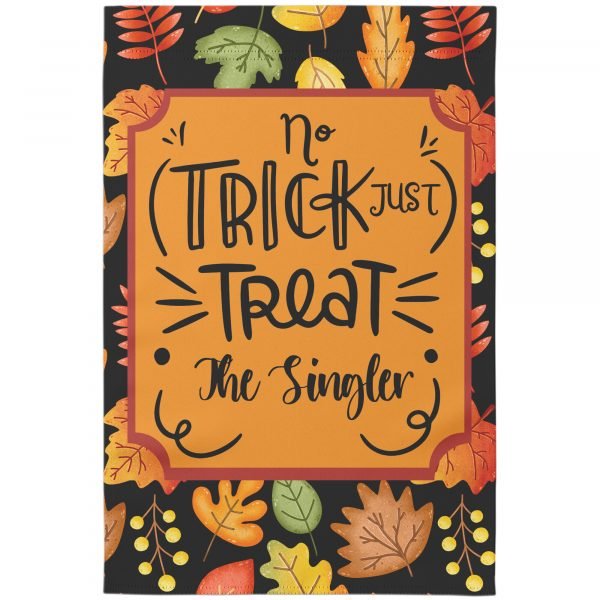 No Tricks Just Treats Personalized Garden Flag