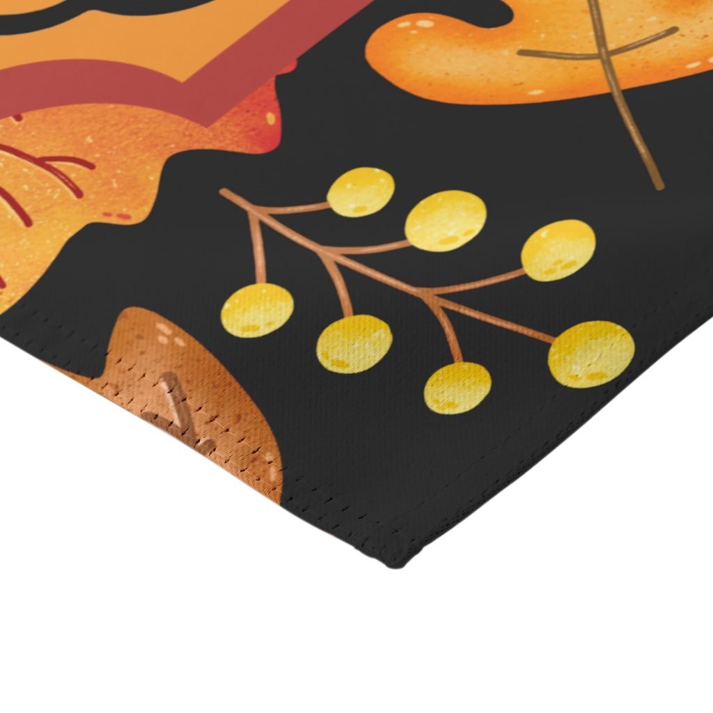 Personalized Fall Thankful Traditions Garden Flag Closed Up view