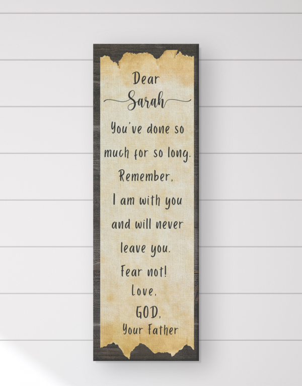 Custom Inspirational Note Canvas Wall Art